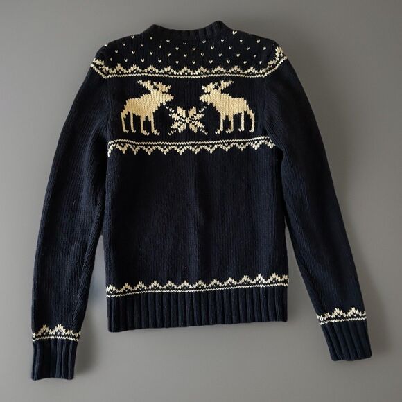 Abercrombie&Fitch Vintage Fair Isle Wool Blend Moose Sweater 90’s Large - Picture 2 of 7